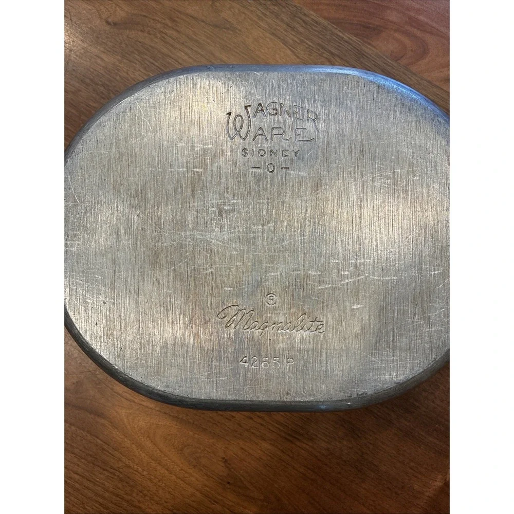 Vintage Wagner Ware Sidney -0- Magnalite Roaster 4265-P, Lid, Trivet Large 8 QT